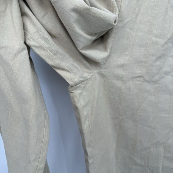 Nicole Williams English x Bar III Beige Cotton Wide Leg Trouser Pants Size 10 - Picture 5 of 10